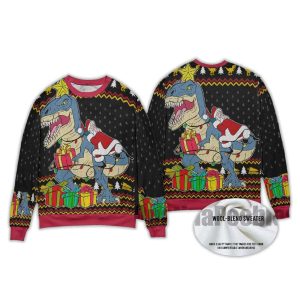 National Lampoon Santa On Dinosaur Ugly Chirstmas Sweater