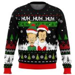 2025 Huh Huh Huh Beavis and Butthead Ugly Christmas Sweater