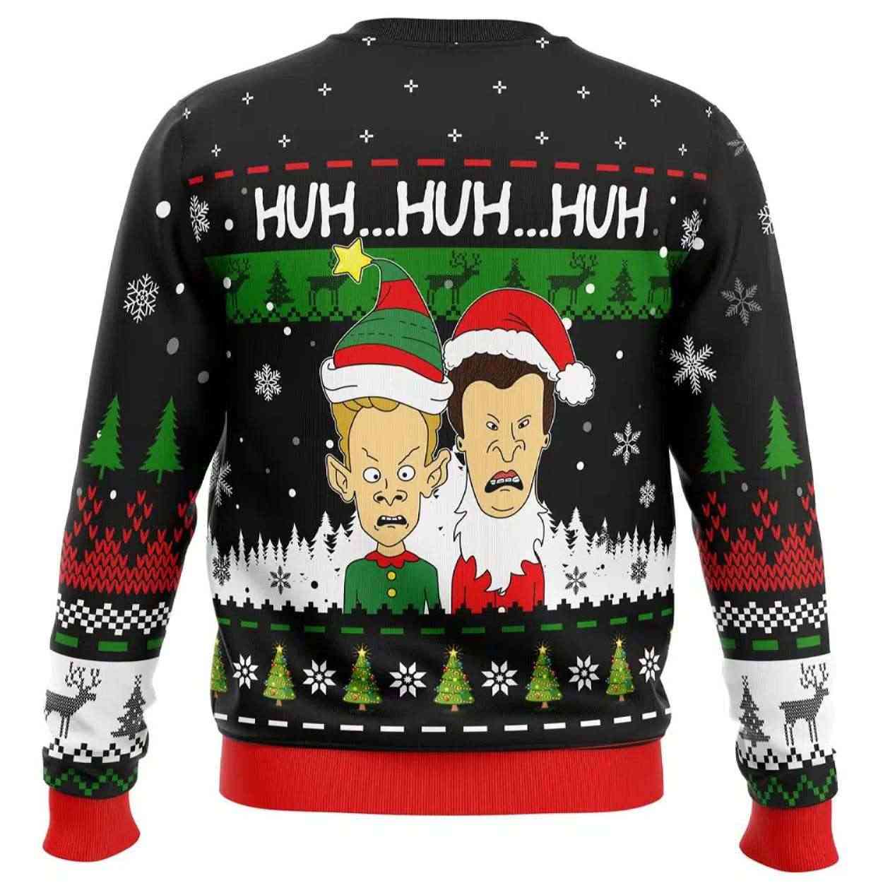 2025 Huh Huh Huh Beavis and Butthead Ugly Christmas Sweater 2025 Huh Huh Huh Beavis and Butthead Ugly Christmas Sweater