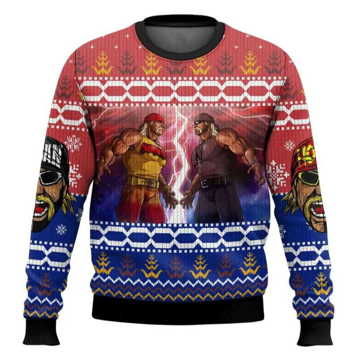 Hulk Hogan vs Hollywood Hogan WWE Ugly Christmas Sweater Hulk Hogan vs Hollywood Hogan WWE Ugly Christmas Sweater