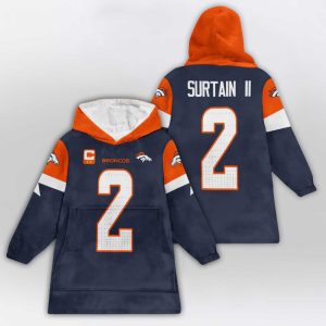 Surtain II 2 Captain Denver Football Unisex Blanket Hoodie