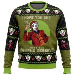 2025 I Hope You Get What You Deserve Joker DC Comics Ugly Christmas Sweater