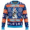 2025 I Wish You Warm Hugs Frozen Ugly Christmas Sweater