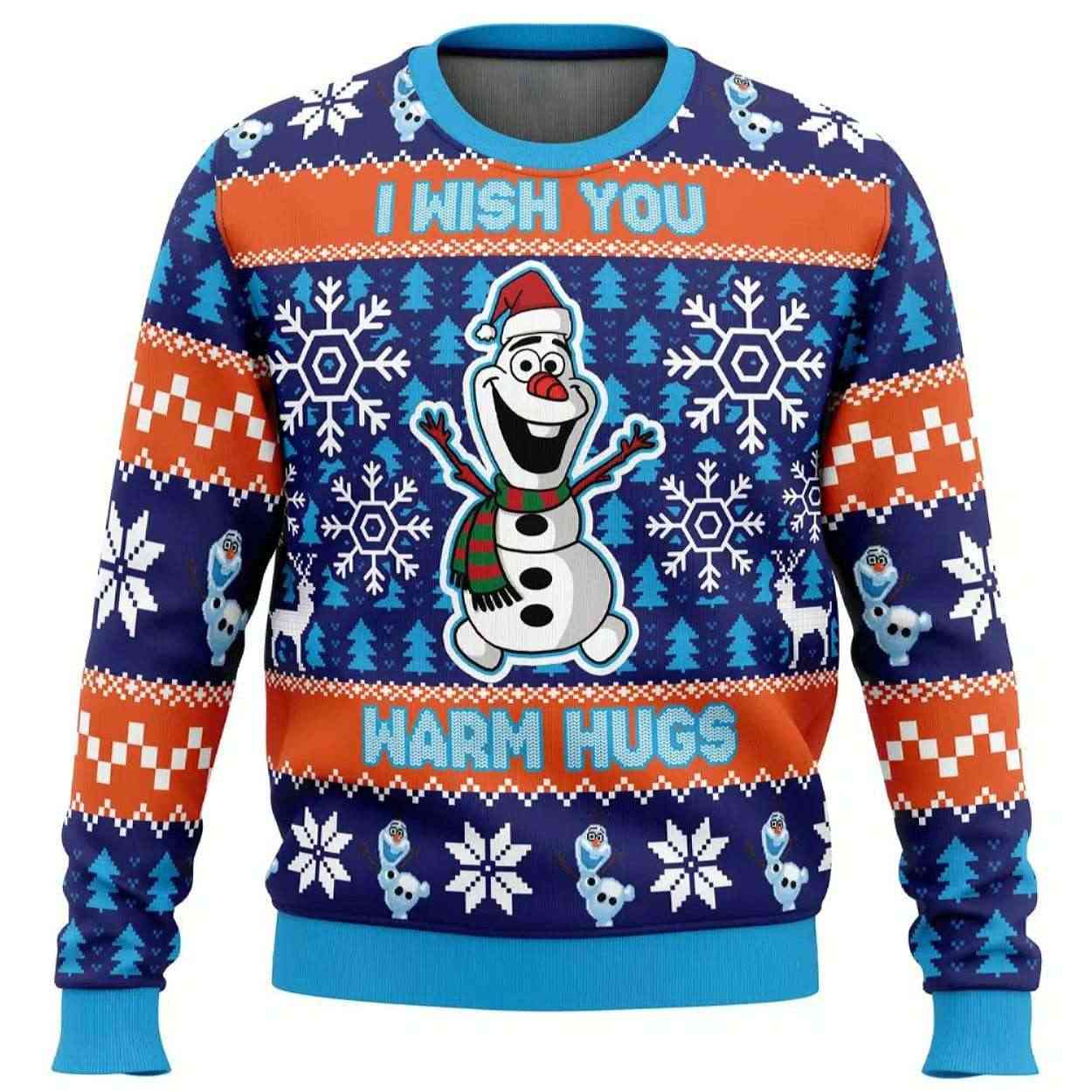 I Wish You Warm Hugs Frozen Ugly Christmas Sweater I Wish You Warm Hugs Frozen Ugly Christmas Sweater