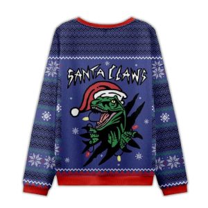 2025 Jurassic Dinosaurs Santa Claws Ugly Christmas Sweater 1 Jurassic Dinosaurs Santa Claws Ugly Christmas Sweater1