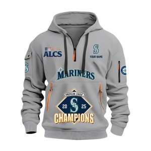 Mariners American League Champions 2025 Quarter Zip Hoodie 2 Mariners American League Champions 2025 Quarter Zip Hoodie3