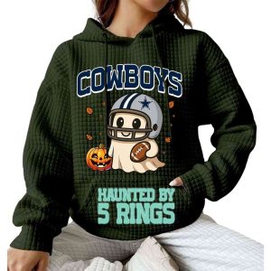 2025 Cowboys Haunted By 5 Rings Waffle Hoodie3