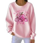 In October We Wear Pink Textured Sweatshirt