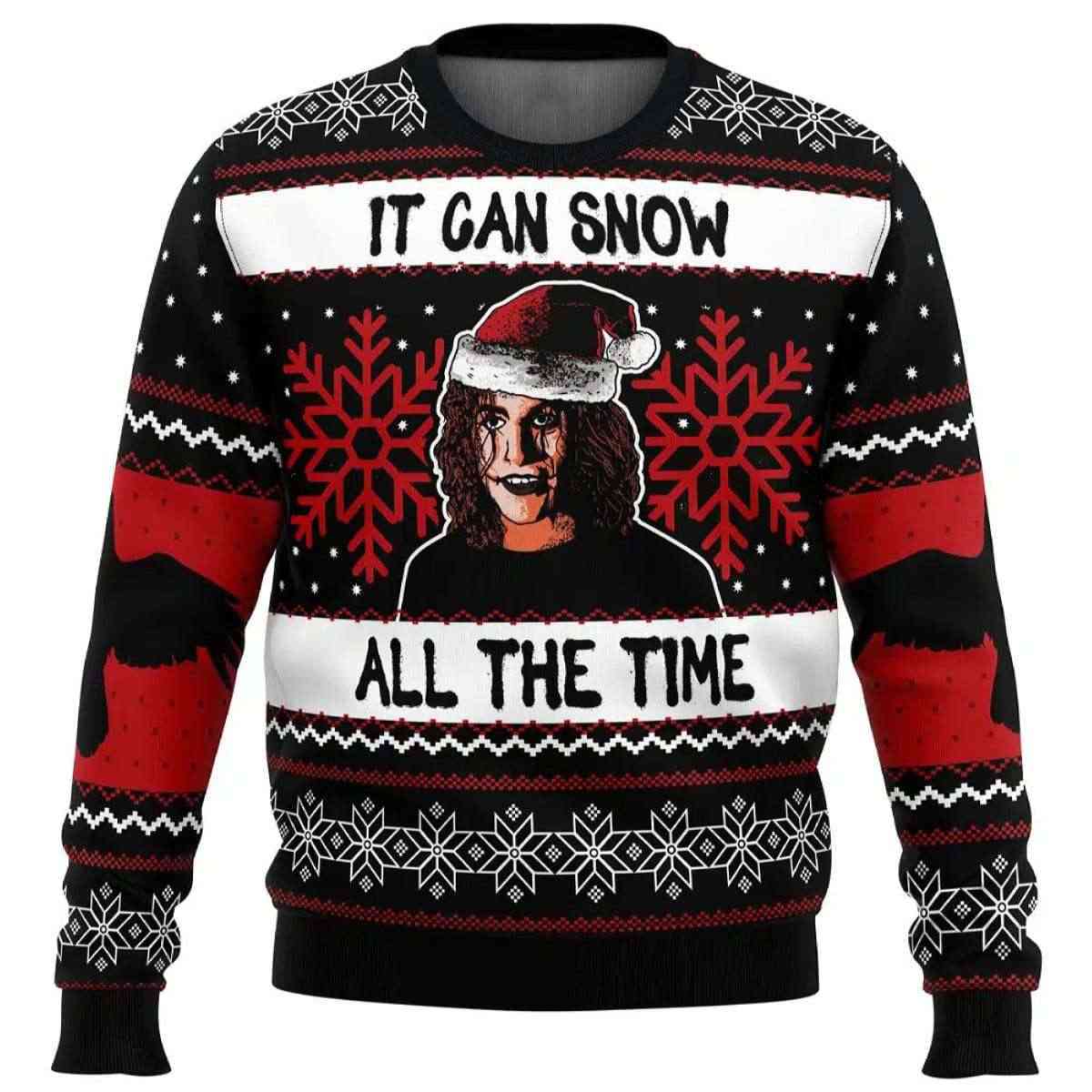 It Can Snow All The Time The Crow Ugly Christmas Sweater It Can Snow All The Time The Crow Ugly Christmas Sweater