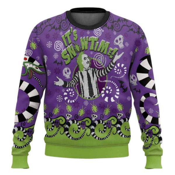 It’s Snowtime Beetlejuice Ugly Christmas Sweater