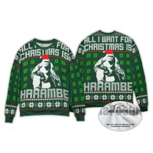 All I Want For Christmas Is Harambe Ugly Christmas Sweater3