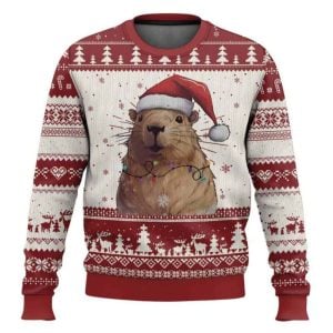 Funny Santa Capy Meme Ugly Christmas Sweater