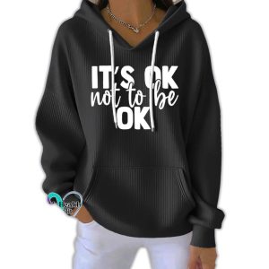 Mental Health Awareness Art It's Ok Not To Be Ok Pit Striped Hoodie 2 Mental Health Awareness Art Its Ok Not To Be Ok Pit Striped Hoodie2