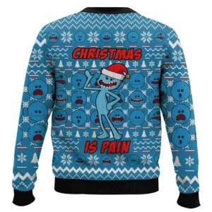 Christmas Is Pain Mr Meeseeks Rick And Morty Ugly Christmas Sweater1
