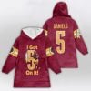 Jayden Daniels Commanders I Got 5 On It Blanket Hoodie