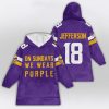 Jefferson 18 On Sundays We Wear Purple Vikings Blanket Hoodie