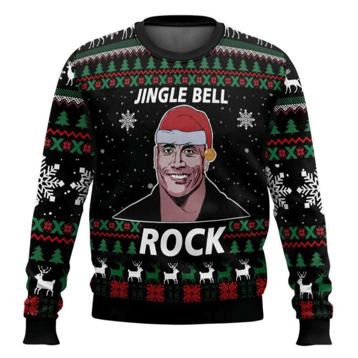 Jingle Bell Rock Dwayne Johnson Ugly Christmas Sweater Jingle Bell Rock Dwayne Johnson Ugly Christmas Sweater