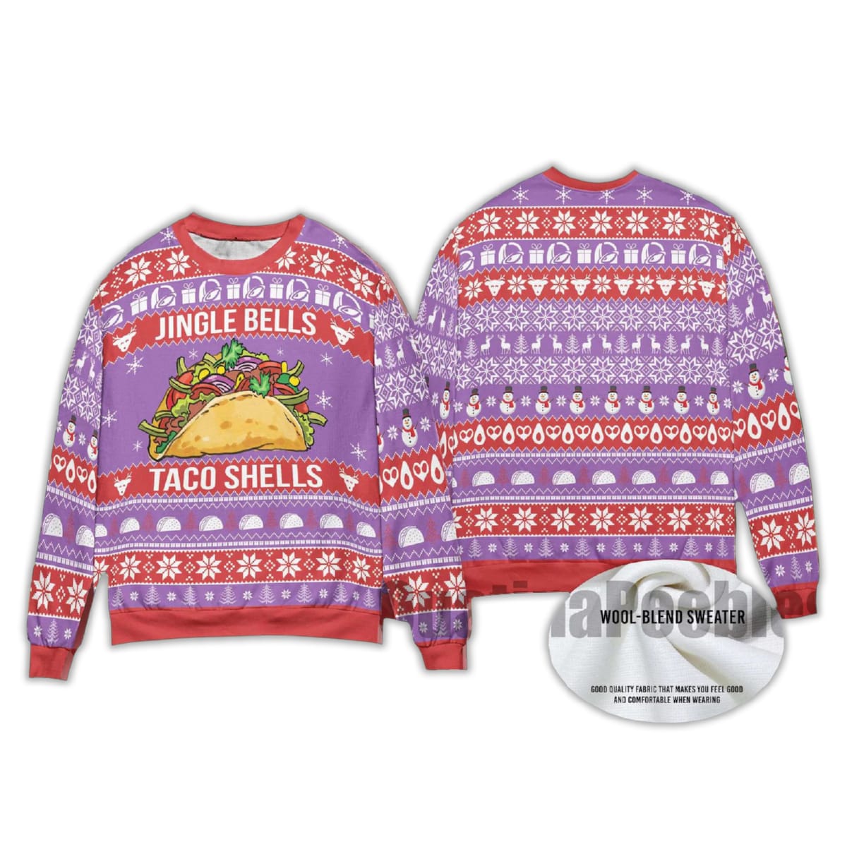 Jingle Bells Taco Shells Ugly Christmas Sweater Jingle Bells Taco Shells Ugly Christmas Sweater