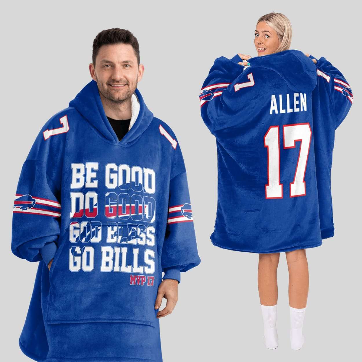 Josh Allen 17 Be Good Do Good God Bless Go Bills Blanket Hoodie Josh Allen 17 Be Good Do Good God Bless Go Bills Blanket Hoodie