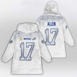 Josh Allen 17 Captain Bills Rivalries Cold Front Blanket Hoodie