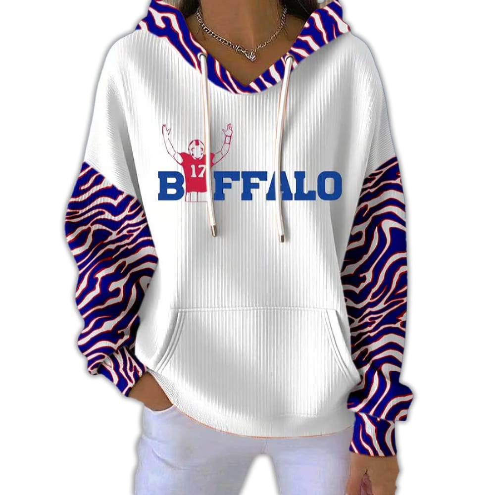 Josh Allen Buffalo Football Pit Striped Hoodie Josh Allen Buffalo Football Pit Striped Hoodie