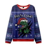2025 Jurassic Dinosaurs Santa Claws Ugly Christmas Sweater