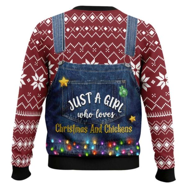 Just A Girl Who Loves Chickens Ugly Christmas Sweater
