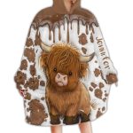 Just A Girl Who Loves Highland Cow Personalized Blanket Hoodie