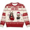 2025 Just A Mom And Her Boy Personalized Ugly Christmas Sweater