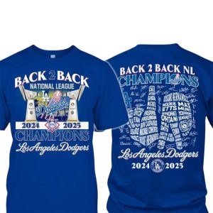 Dodgers Back 2 Back NL Champions Two Sided Shirt
