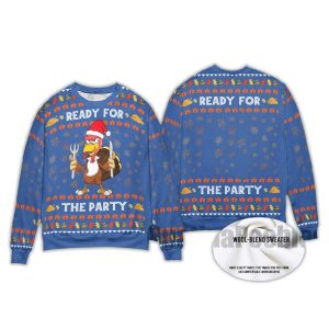Ready For The Party Turkey Ugly Christmas Sweater1