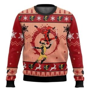 Blood Dance Deadpool Wolverine Ugly Christmas Sweater