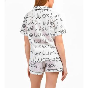 Breast Cancer Awareness Pink Ribbon Satin Pajama Set1