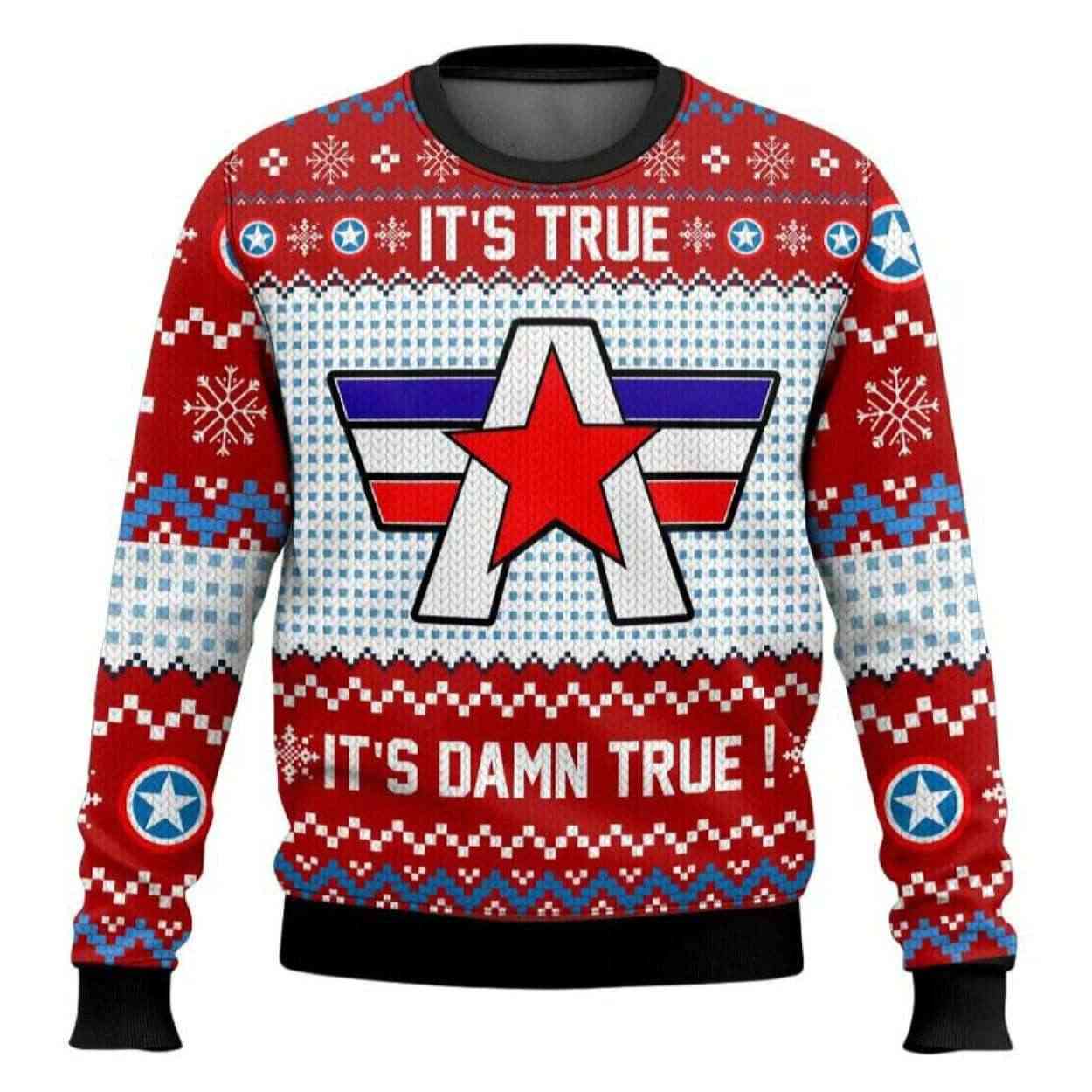 Kurt Angle Its Damn True WWE Ugly Christmas Sweater Kurt Angle It's Damn True WWE Ugly Christmas Sweater
