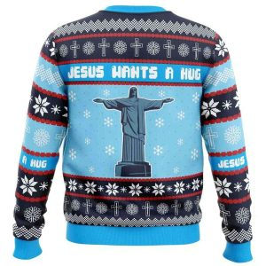 Jesus Wants a Hug Hellsing Ugly Christmas Sweater1