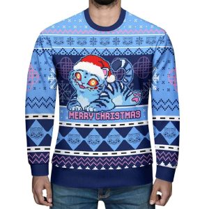 Blue Tiger Merry Christmas Ugly Sweater2