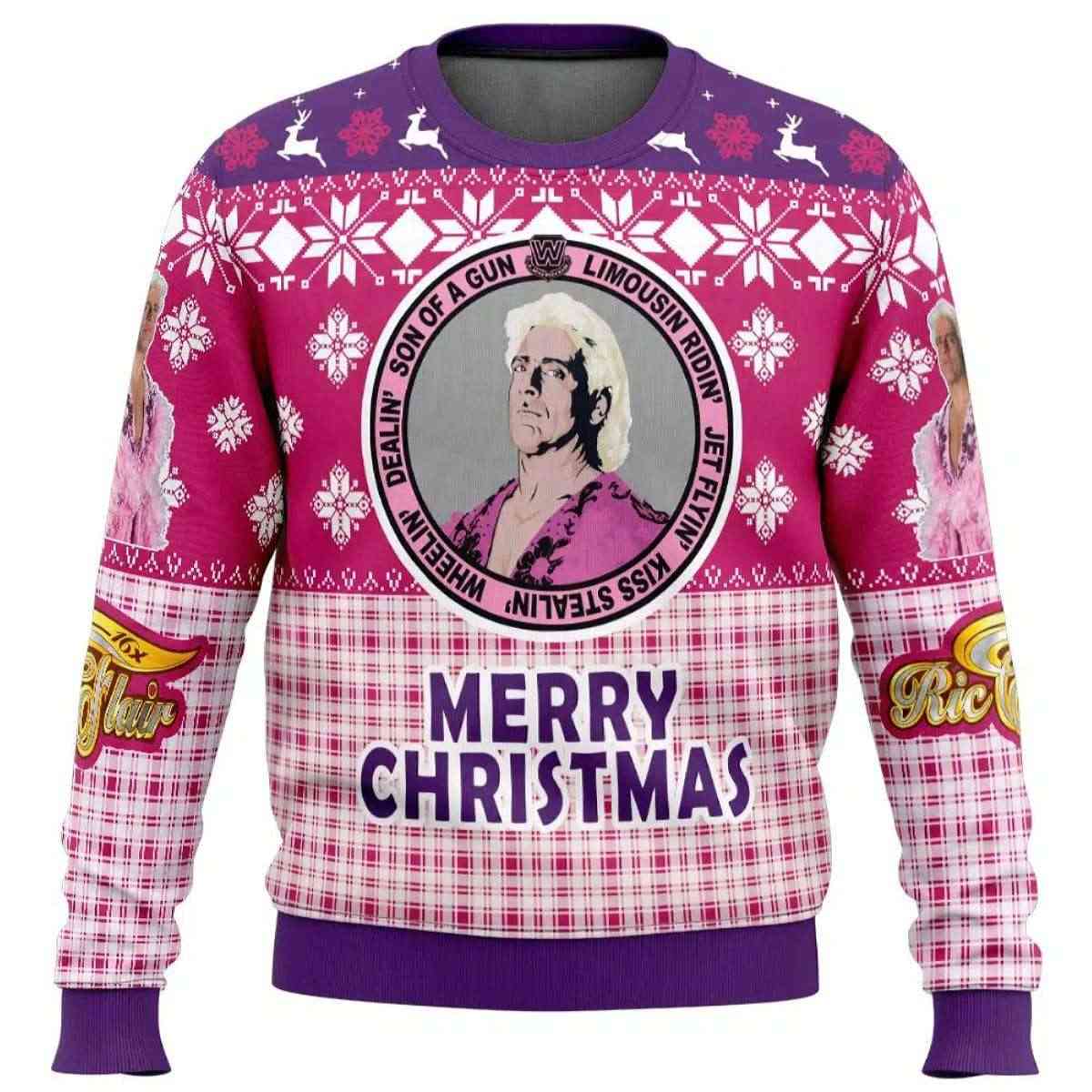 Legendary Ric Flair WWE Ugly Christmas Sweater Legendary Ric Flair WWE Ugly Christmas Sweater