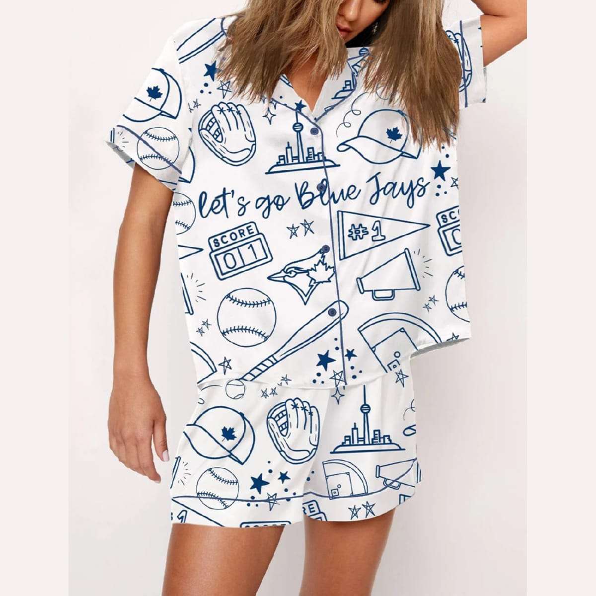 Let’s Go Blue Jays Toronto Baseball Pajama Set Let’s Go Blue Jays Toronto Baseball Pajama Set