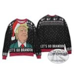 2025 Let's Go Brandon With Trump Ugly Christmas Sweater
