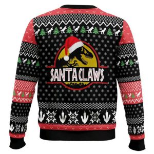 T Rex Santa Claws Ugly Christmas Sweater1