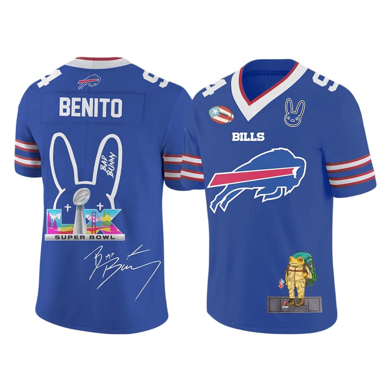 Lions Bad Bunny Benito Super Bowl LX Jersey2 Bills Bad Bunny Benito Super Bowl LX Jersey