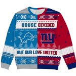 2025 Lions x Giants House Divided Team But Our Love United Christmas Ugly Sweater