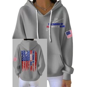 Women's The Fading of the Red White and Blue Print Hoodie 2 Womens The Fading of the Red White and Blue Print Hoodie2