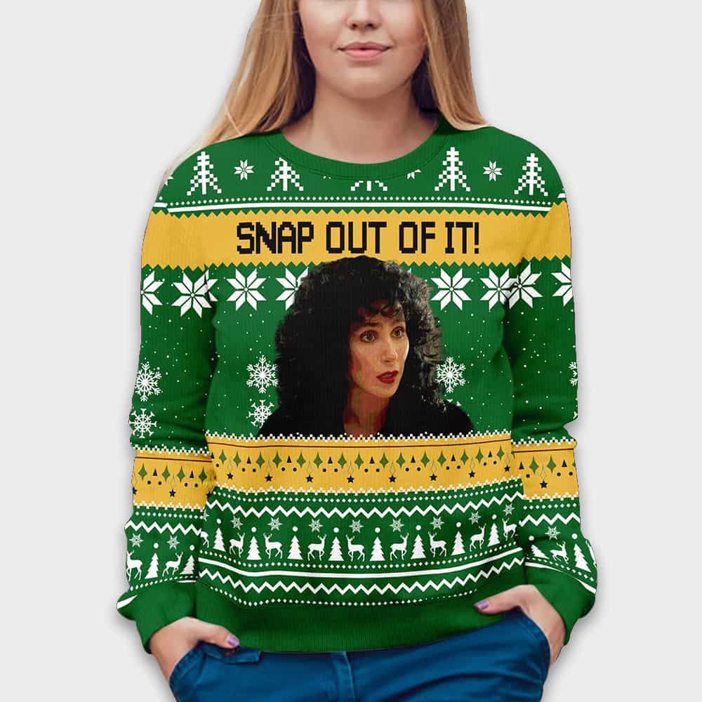 Loretta Castorini Snap Out Of It Christmas Ugly Sweater Loretta Castorini Snap Out Of It Christmas Ugly Sweater