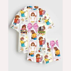 Back To School Teacher Junie B Jones Coquette Bow Pajama Set 1 Back To School Teacher Junie B Jones Coquette Bow Pajama Set1