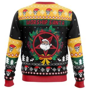 Worship Santa Ugly Christmas Sweater1