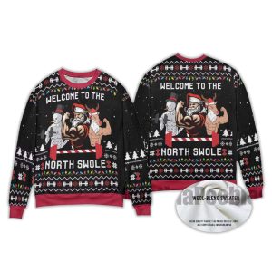 North Swole Santa Snowman Reindeer Ugly Sweater1