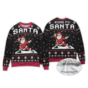 Kungfu Santa Ugly Christmas Sweater2