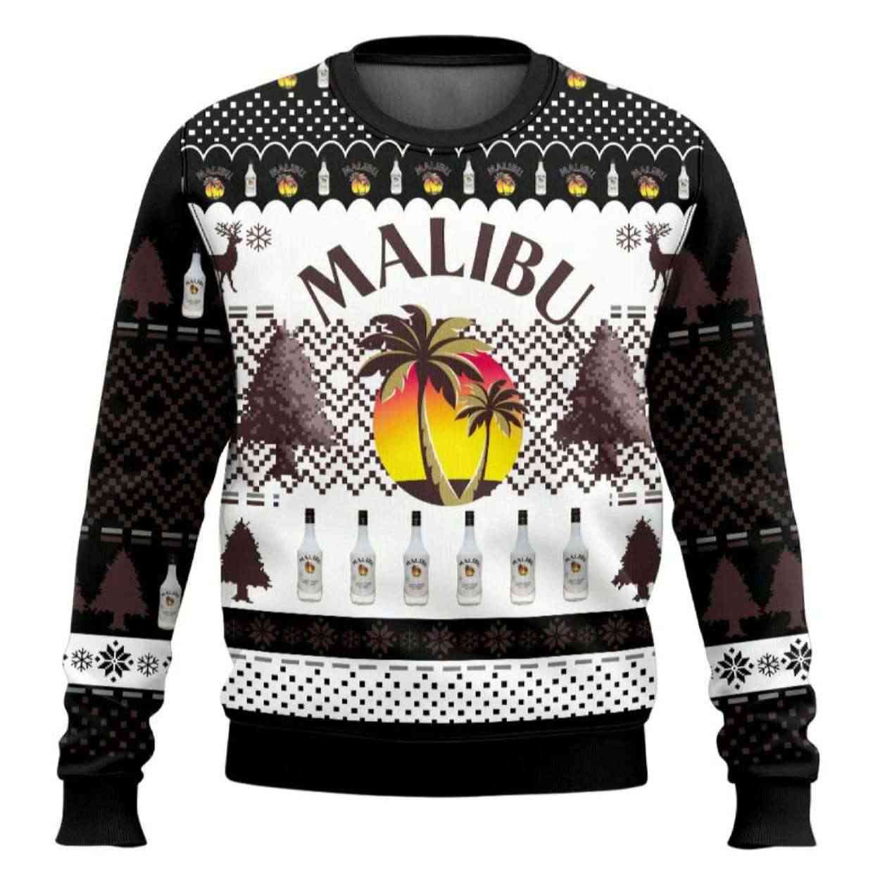 Malibu Coconut Rum Ugly Christmas Sweater Malibu Coconut Rum Ugly Christmas Sweater