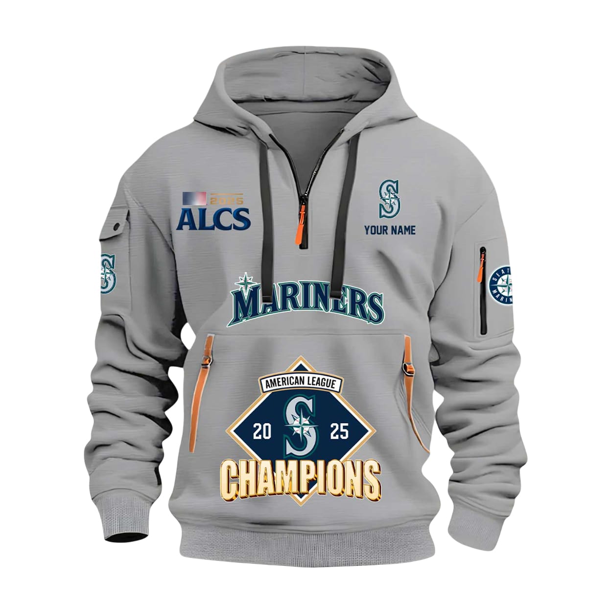 Mariners American League Champions 2025 Quarter Zip Hoodie Mariners American League Champions 2025 Quarter Zip Hoodie
